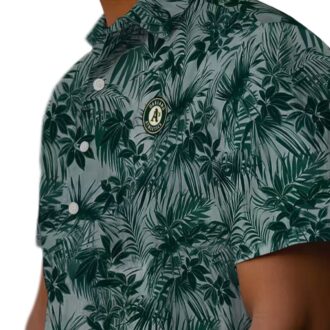 Tropical Green Hawaiian Shirt for Oakland Athletics Fans - Leafy Pattern MLB Apparel