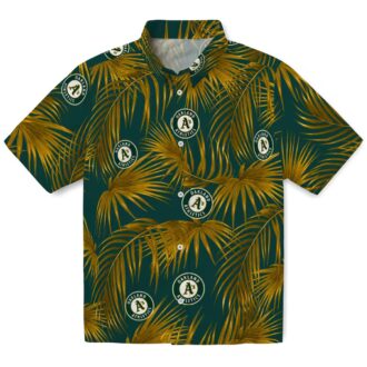 Tropical Green Oakland Athletics Hawaiian Shirt for Men & Women - Palm Leaf Style