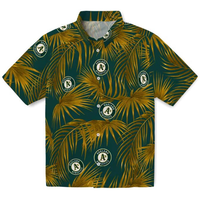 Tropical Green Oakland Athletics Hawaiian Shirt for Men & Women - Palm Leaf Style
