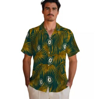 Tropical Green Oakland Athletics Hawaiian Shirt for Men & Women - Palm Leaf Style