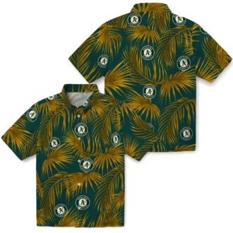 Tropical Green Oakland Athletics Hawaiian Shirt for Men & Women - Palm Leaf Style