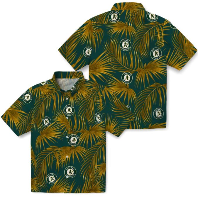 Tropical Green Oakland Athletics Hawaiian Shirt for Men & Women - Palm Leaf Style