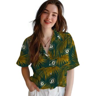 Tropical Green Oakland Athletics Hawaiian Shirt for Men & Women - Palm Leaf Style