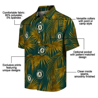 Tropical Green Oakland Athletics Hawaiian Shirt for Men & Women - Palm Leaf Style