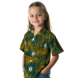 Tropical Green Oakland Athletics Hawaiian Shirt for Men & Women - Palm Leaf Style
