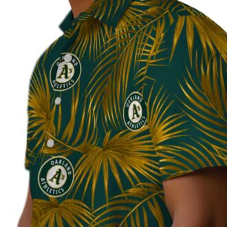 Tropical Green Oakland Athletics Hawaiian Shirt for Men & Women - Palm Leaf Style