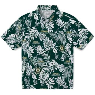 Tropical Leaf Green Oakland Athletics Hawaiian Shirt - Perfect MLB Team Shirt for Summer