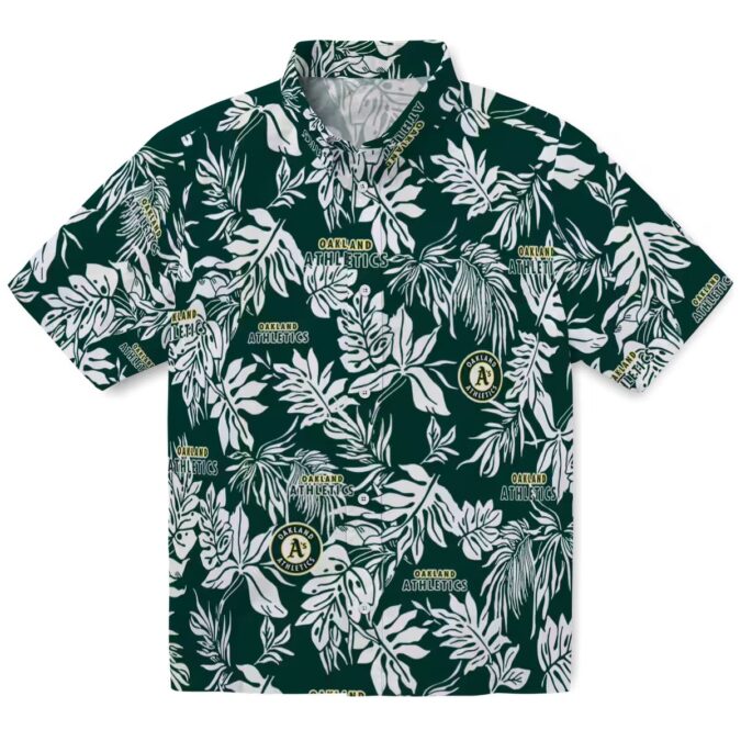 Tropical Leaf Green Oakland Athletics Hawaiian Shirt - Perfect MLB Team Shirt for Summer