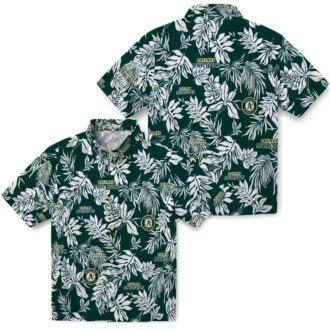 Tropical Leaf Green Oakland Athletics Hawaiian Shirt - Perfect MLB Team Shirt for Summer