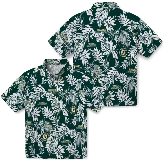 Tropical Leaf Green Oakland Athletics Hawaiian Shirt - Perfect MLB Team Shirt for Summer