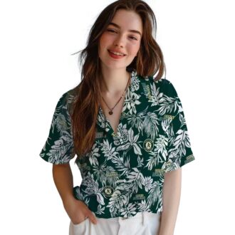 Tropical Leaf Green Oakland Athletics Hawaiian Shirt - Perfect MLB Team Shirt for Summer