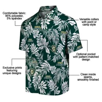 Tropical Leaf Green Oakland Athletics Hawaiian Shirt - Perfect MLB Team Shirt for Summer
