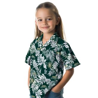 Tropical Leaf Green Oakland Athletics Hawaiian Shirt - Perfect MLB Team Shirt for Summer