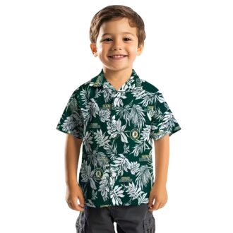 Tropical Leaf Green Oakland Athletics Hawaiian Shirt - Perfect MLB Team Shirt for Summer