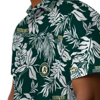 Tropical Leaf Green Oakland Athletics Hawaiian Shirt - Perfect MLB Team Shirt for Summer