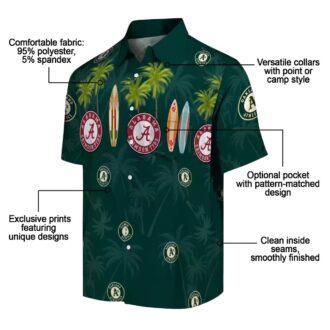 Tropical Oakland Athletics Surfboard Palm Green Hawaiian Shirt - Unique MLB Fan Apparel