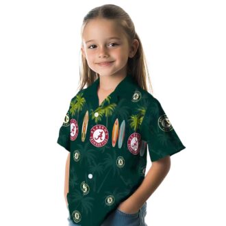 Tropical Oakland Athletics Surfboard Palm Green Hawaiian Shirt - Unique MLB Fan Apparel