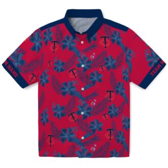 Custom Minnesota Twins Red Hawaiian Shirt - Tropical Botanical Print MLB Summer Apparel