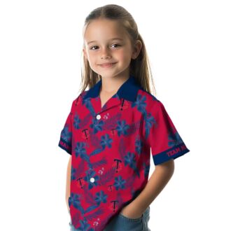 Custom Minnesota Twins Red Hawaiian Shirt - Tropical Botanical Print MLB Summer Apparel