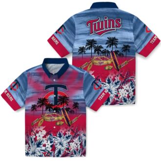 Custom Minnesota Twins Tropical Canoe Navy Hawaiian Shirt - MLB Fan Beach & Vacation Gear