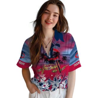 Custom Minnesota Twins Tropical Canoe Navy Hawaiian Shirt - MLB Fan Beach & Vacation Gear