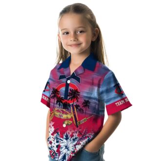 Custom Minnesota Twins Tropical Canoe Navy Hawaiian Shirt - MLB Fan Beach & Vacation Gear