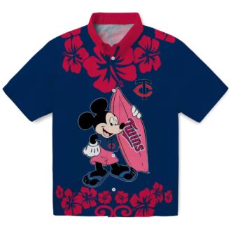 Limited Edition Minnesota Twins Aloha Hawaiian Shirt - Surfing Mickey MLB Vacation Outfit
