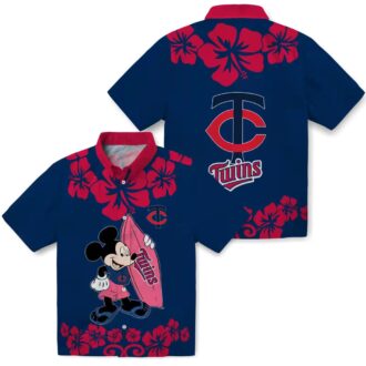 Limited Edition Minnesota Twins Aloha Hawaiian Shirt - Surfing Mickey MLB Vacation Outfit