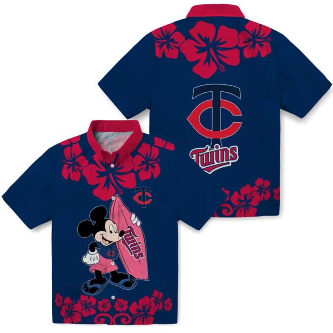 Limited Edition Minnesota Twins Aloha Hawaiian Shirt - Surfing Mickey MLB Vacation Outfit