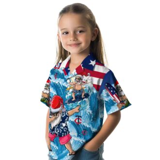 Minnesota Twins Aloha Shirt with Surfing Santa - Funny MLB Holiday Fan Wear