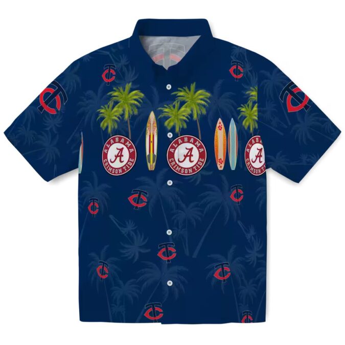 Minnesota Twins Beach Vibe Hawaiian Shirt - Surfboard Palm Print for Game Day & Travel