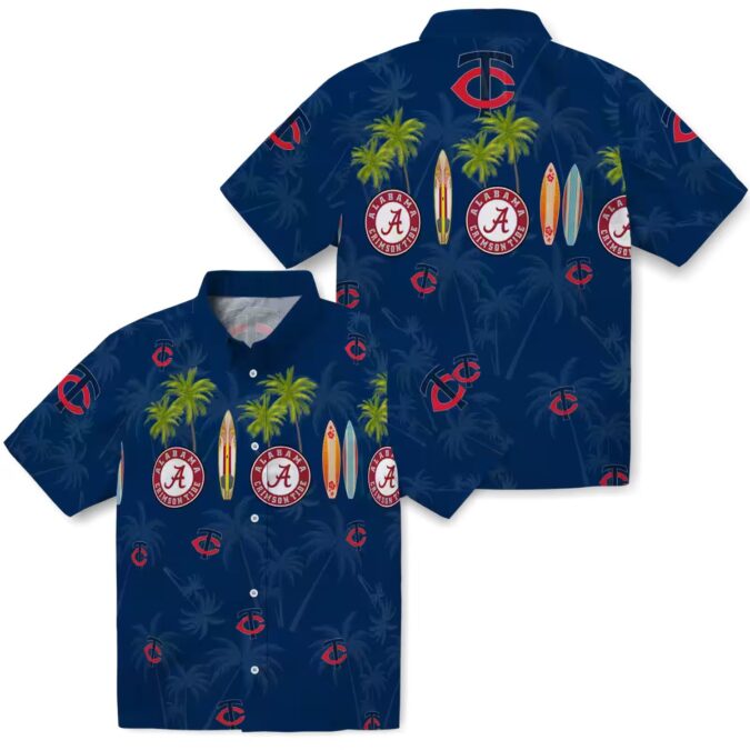 Minnesota Twins Beach Vibe Hawaiian Shirt - Surfboard Palm Print for Game Day & Travel