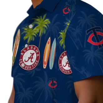 Minnesota Twins Beach Vibe Hawaiian Shirt - Surfboard Palm Print for Game Day & Travel