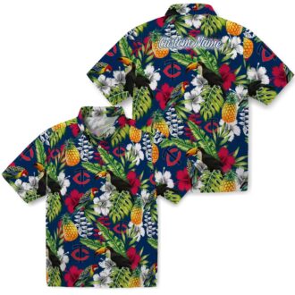 Minnesota Twins Custom Hawaiian Shirt - Navy Green Toucan Design for Summer Fans