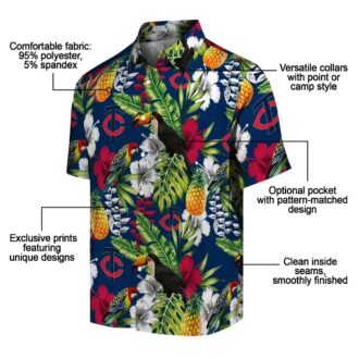 Minnesota Twins Custom Hawaiian Shirt - Navy Green Toucan Design for Summer Fans