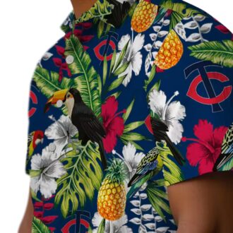 Minnesota Twins Custom Hawaiian Shirt - Navy Green Toucan Design for Summer Fans