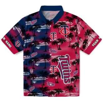 Minnesota Twins Custom Palm Silhouettes Navy Hawaiian Shirt - MLB Summer Fan Apparel