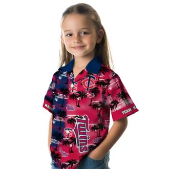 Minnesota Twins Custom Palm Silhouettes Navy Hawaiian Shirt - MLB Summer Fan Apparel