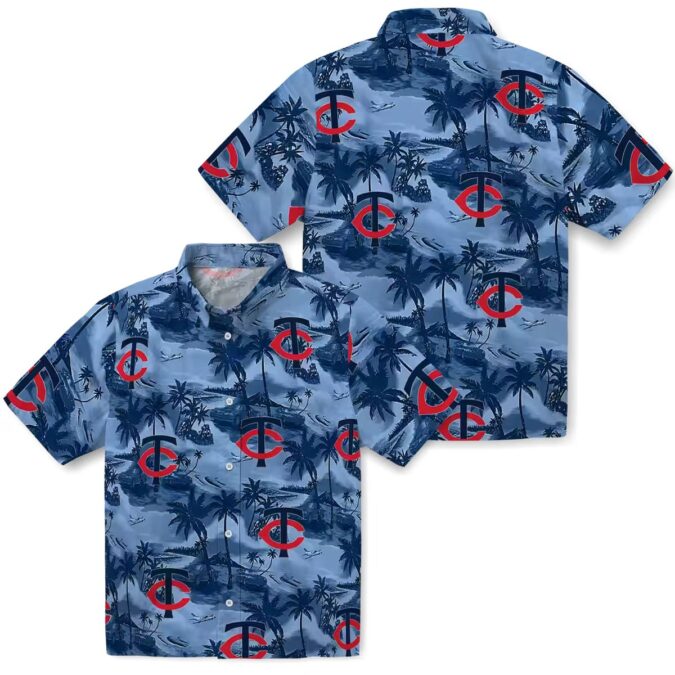 Minnesota Twins Fan Hawaiian Navy Shirt - Coastal Palms MLB Summer Apparel