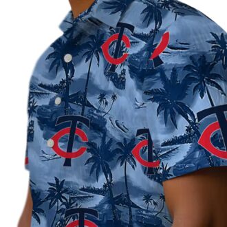 Minnesota Twins Fan Hawaiian Navy Shirt - Coastal Palms MLB Summer Apparel