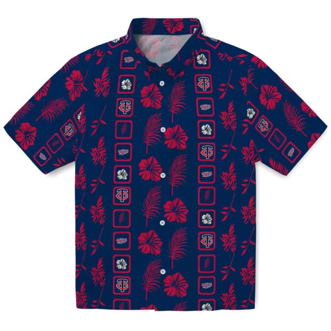 Minnesota Twins Framed Floral Navy Aloha Shirt - Best Tropical Shirt for Baseball Fans