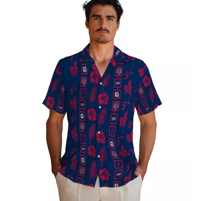 Minnesota Twins Framed Floral Navy Aloha Shirt - Best Tropical Shirt for Baseball Fans