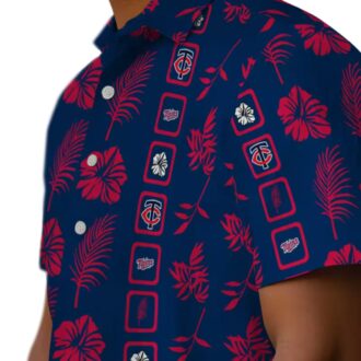 Minnesota Twins Framed Floral Navy Aloha Shirt - Best Tropical Shirt for Baseball Fans