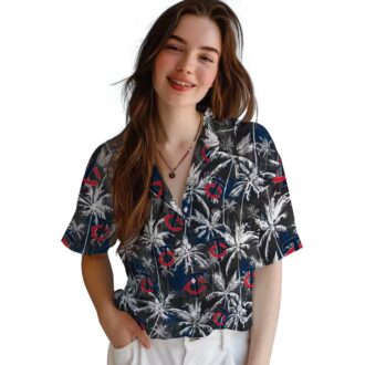 Minnesota Twins Palm Pattern Hawaiian Shirt - Men’s Navy Black Tropical MLB Apparel for Summer