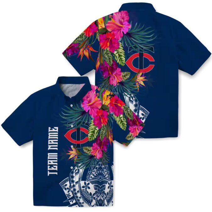 Minnesota Twins Summer Floral Polynesian Hawaiian Shirt - MLB Team Apparel