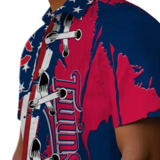 Minnesota Twins Tropical Stitched Flag Shirt - Navy Button-Up Aloha MLB Apparel