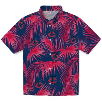 MLB Minnesota Twins Leafy Palms Hawaiian Shirt - Summer Fan Apparel for Vacation & Game Day