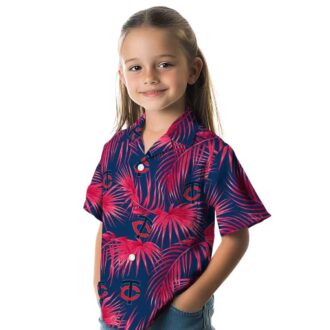 MLB Minnesota Twins Leafy Palms Hawaiian Shirt - Summer Fan Apparel for Vacation & Game Day