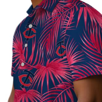 MLB Minnesota Twins Leafy Palms Hawaiian Shirt - Summer Fan Apparel for Vacation & Game Day