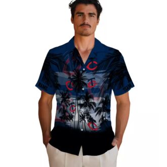 MLB Minnesota Twins Sunset Tropical Hawaiian Shirt - Custom Navy Black Beach Shirt for Men